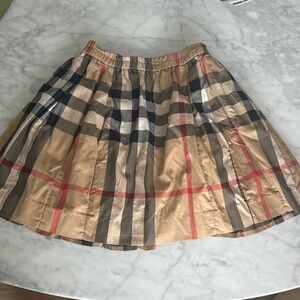 Burberry Beige and Black Plaid A-Line Skirt